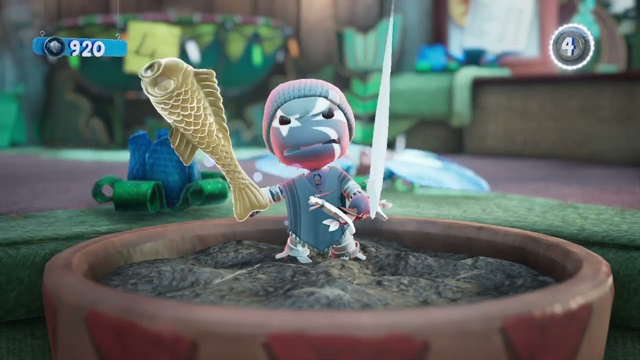 SACKBOY: Trofeo Giocatore incallito (Trova e raccogli ogni pesce, pennello e ombrellino da cocktail)