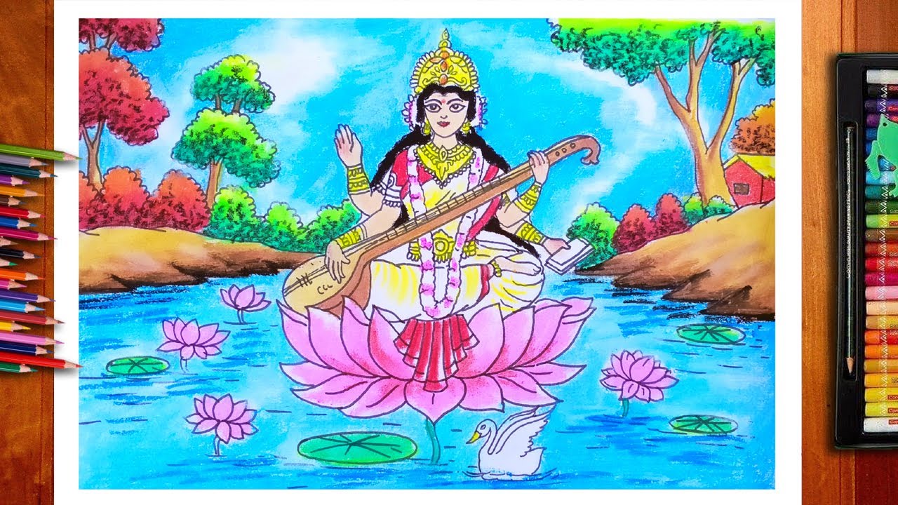 40+ Goddess Saraswati Drawing Stock Photos, Pictures & Royalty-Free Images  - iStock