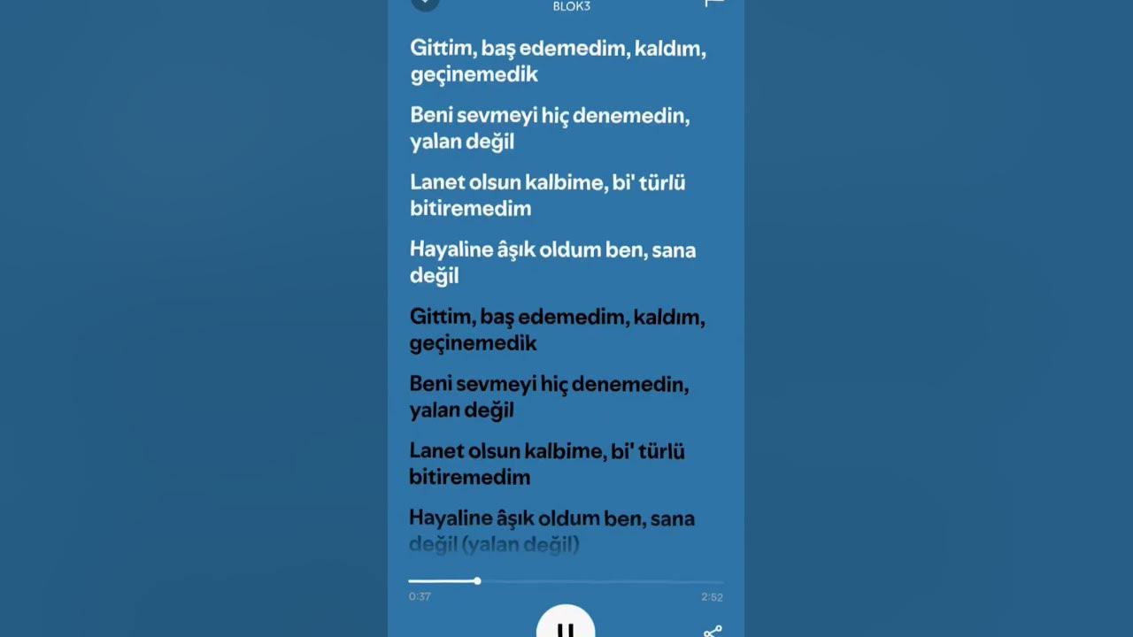Blok3 - sevmeyi denemedin (şarkı sözleri)