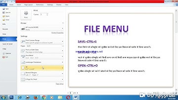 MS WORD 2010 FILE MENU ALL OPTIONS