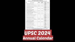 UPSC Annual Calendar 2024 upsc ias ips mscurrentaffairs