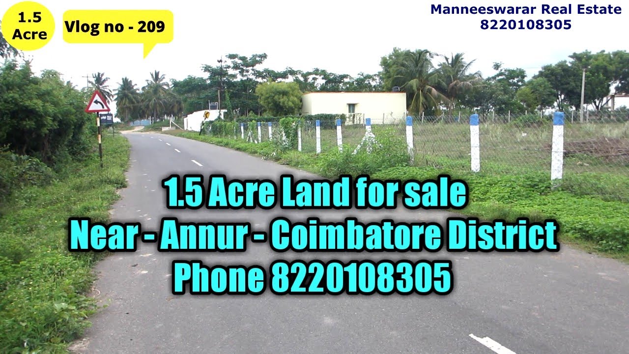 209 // (SOLD) 1.5 Acre land for Sale Near Annur Coimbatore District YouTube