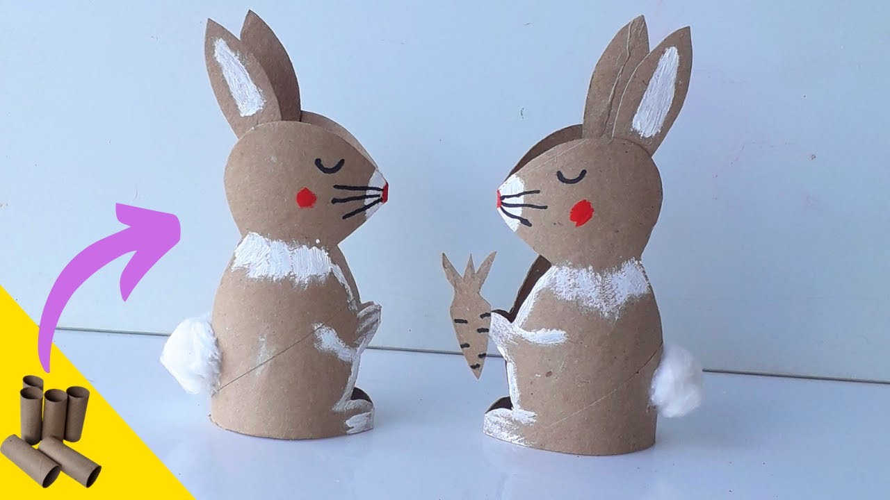 Coelhinho Feito Com Rolos de PAPEL HIGIÊNICO