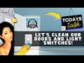 CLEANING DOORS &amp; LIGHT SWITCHES: CLEAN ALONG [30 Day Cleaning Challenge DAY 7)