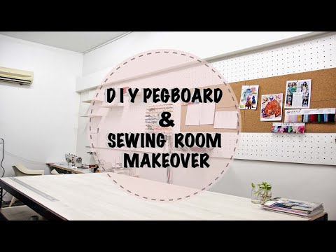 MY biggest DIY in life!!!!😱😱😱 DIY Pegboard & Sewing Room Makeover