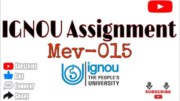IGNOU Assignment of paper MEV-015 || #ignousolvedassignment #ignouassignment2023 #ignou