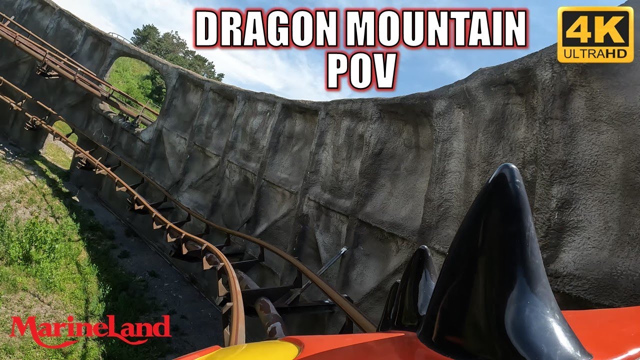 Dragon Mountain POV (Front, 4K 60 FPS), Marineland Arrow Dynamics Looping Coaster | Non-Copyright