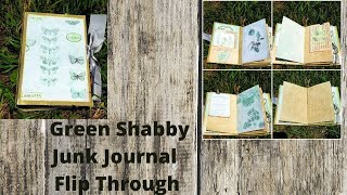Handmade Shabby Green Junk Journal Flip Through | 2020