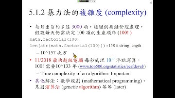 許志華 Python 程式設計 5-1-2 暴力法的複雜度 (complexity)