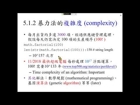 許志華 Python 程式設計 5-1-2 暴力法的複雜度 (complexity)