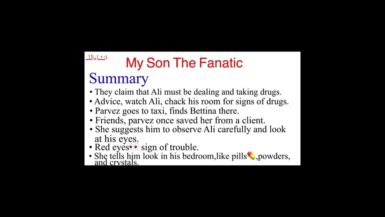 My Son The Fanatic Hanif Kureishi Summary My son the fanatic by Hanif Kureishi summary in Urdu/Hindi? - YouTube