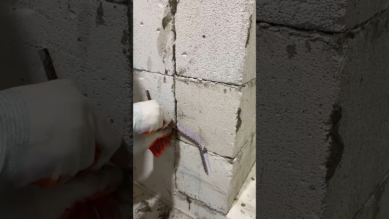 Perfect doorway fill using blocks and rebar #diy #construction