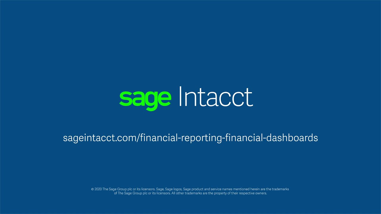 Sage Intacct Reporting and Dashboards - YouTube