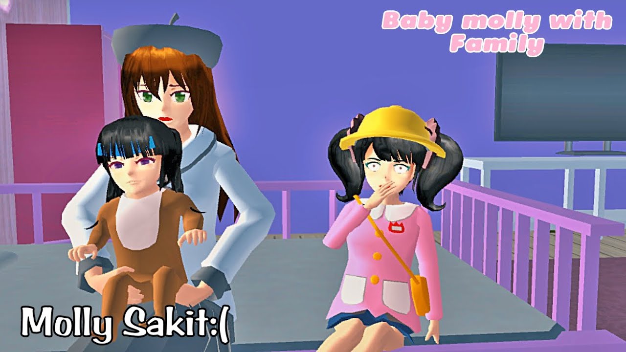 Molly sakit 🤒 || baby molly with family || Drama sakura school simulator