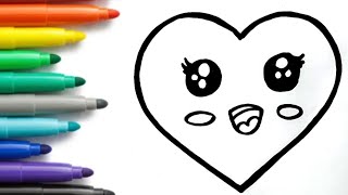 How to draw heart step by step very easy drawing for beginners. drawing for kids.