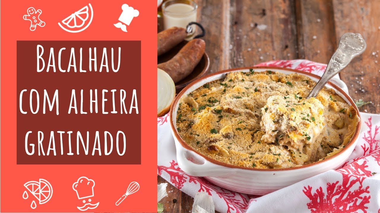 Bacalhau com alheira gratinado