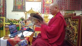 Torma offering during  Mahakala Dogpa & Achi Chokyi Drolma Obstacle Dispelling Puja.