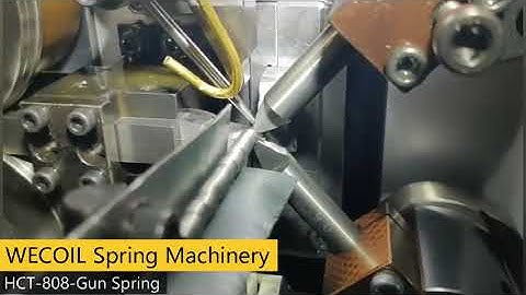 Gun spring made by HCT-808 8 axis high speed compression spring machine, WECOIL MACHINERY