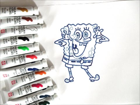 スポンジボブキャラクター 両手を広げているスポンジボブの描き方 How To Draw Spongebob 그림 Youtube