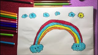 كيفية رسم قوس قزح  | تعليم الرسم للأطفال