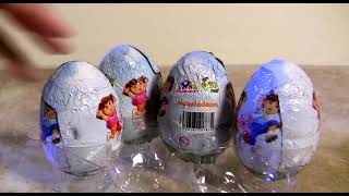 4 minutes Asmr unboxing Dora the explorer eggs