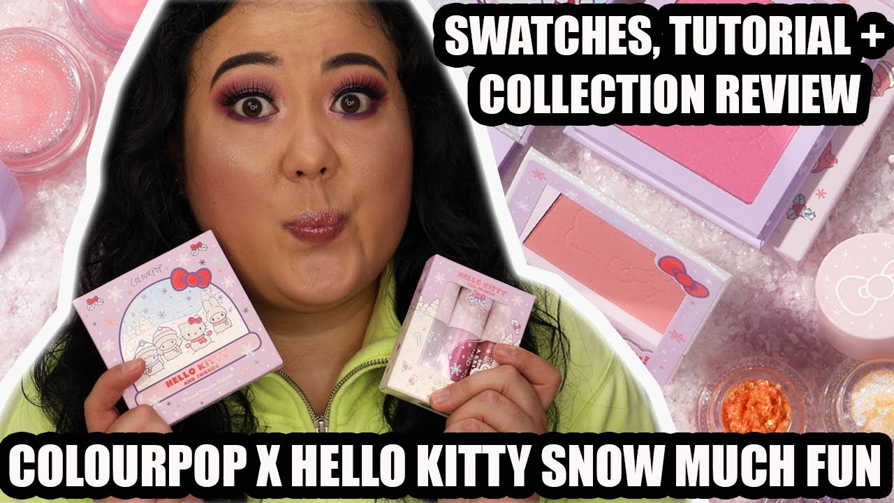 COLOURPOP X HELLO KITTY SNOW MUCH FUN COLLECTION || Tutorial + Review || ayyyeeeitsamanda