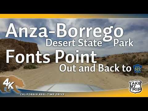 Dirt Road trip out to Fonts Point in Anza-Borrego Desert State Park, California - 4k 4x4 drive