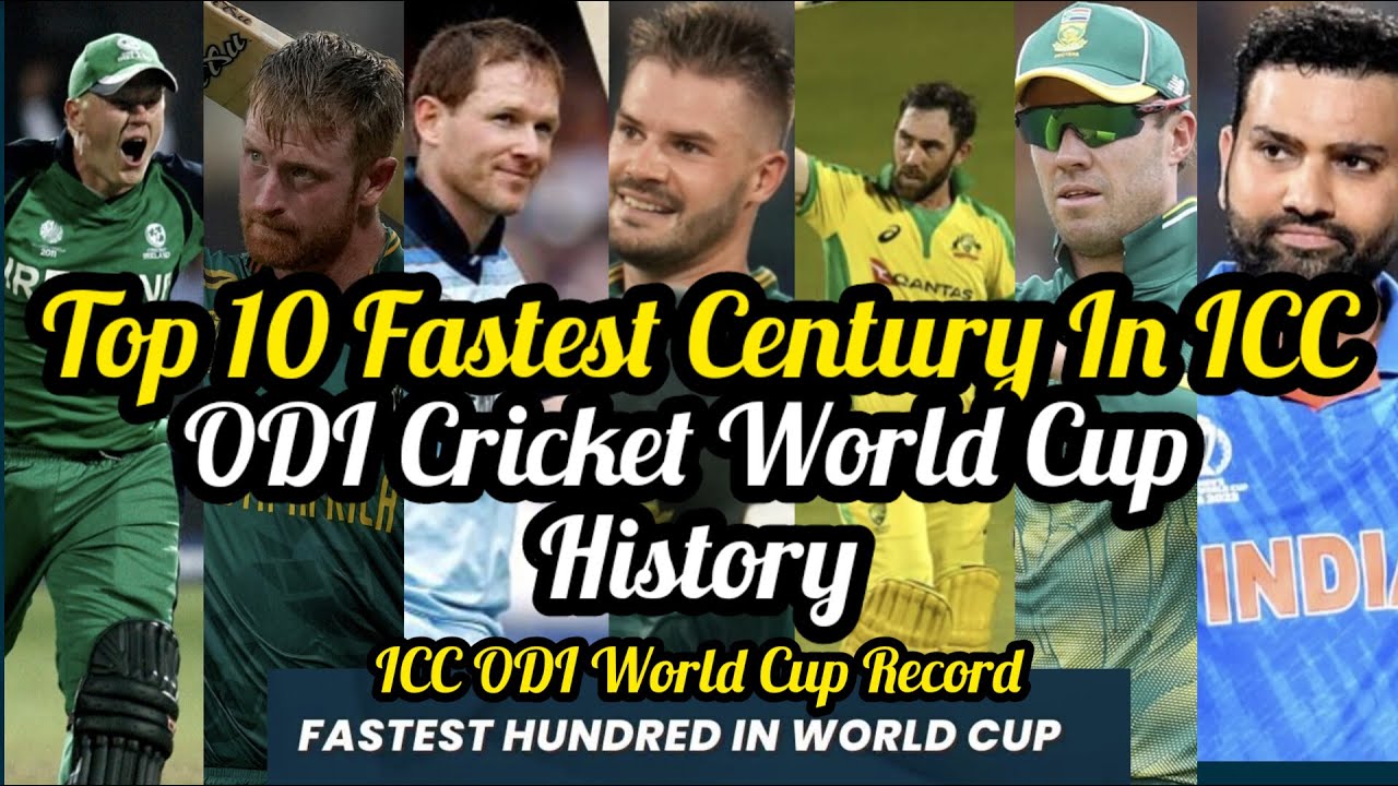 Top 10 Fastest Centuries In ICC ODI Cricket World Cup History | Fastest ...
