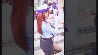 Cosplay sexy 🤧 police D.Va Hana Song - game Overwatch 🤧