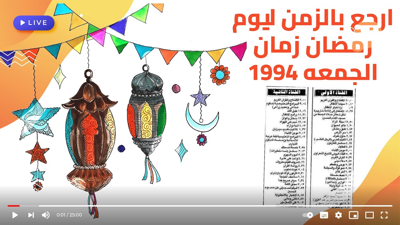 رمضان زمان - يوم الجمعه 1994 - القناه الاولى