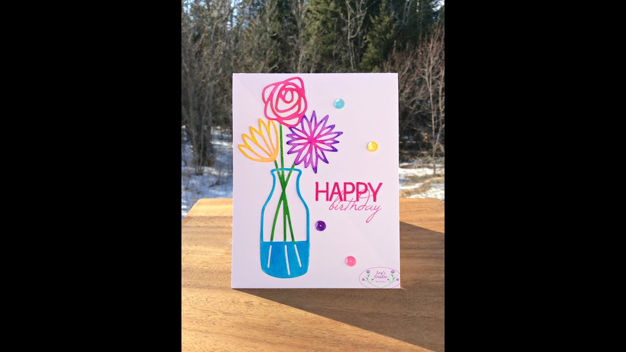 Sheena Joy -  Birthday Card with Concord & 9th Bouquet Die
