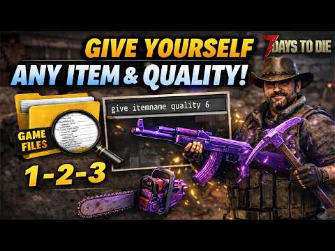 7 Days to Die - How to Spawn Items and Choose Quality (Console + Item Names Explained)