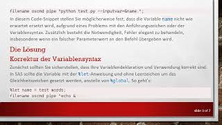 Wie Man Variablen Im Oscmd-Befehl In Sas Übergibt