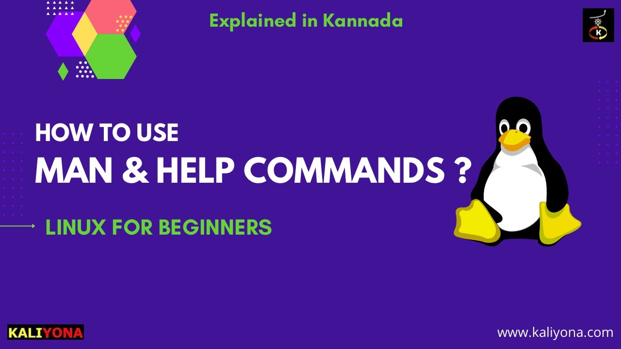Man and Help Commands | Examples | Linux for Beginners | Kaliyona| in ...
