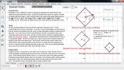 Geometry (older) Taxicab Geometry Tools