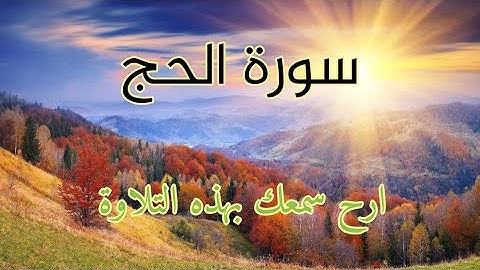 سورة الحج تلاوة تريح النفس و القلب و العقل سبحان من رزقة هذا الصوت #سورة_الحج