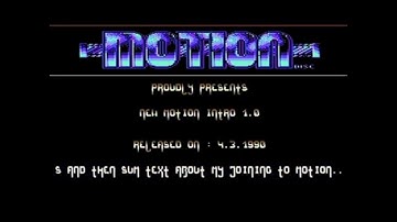 Commodore 64 demo: Motion - New Intro 1.0 (1990)