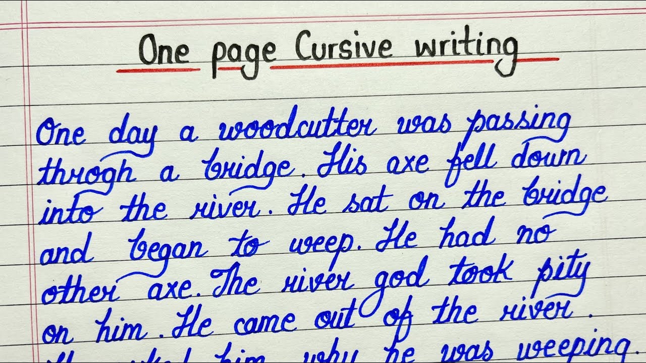 cursive writing 1 page