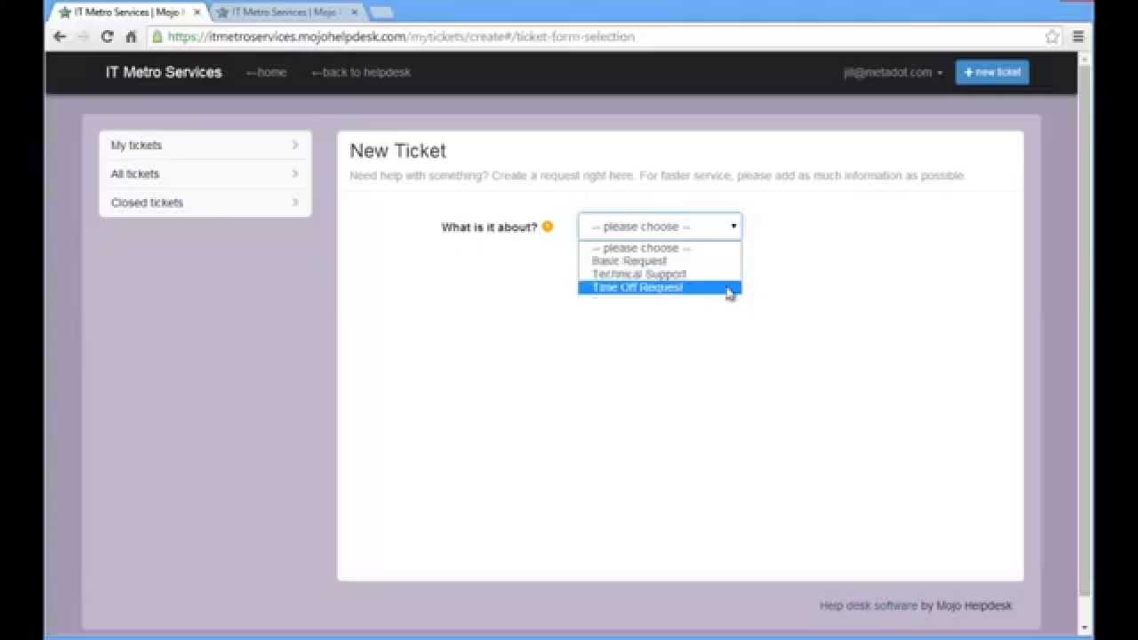 Multiple Ticket Forms On Mojo Helpdesk Youtube