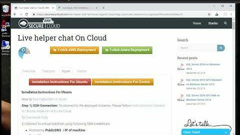 Secured Live helper chat on Ubuntu 14.04 LTS - Deploy on Azure , AWS and Google Cloud Platform.