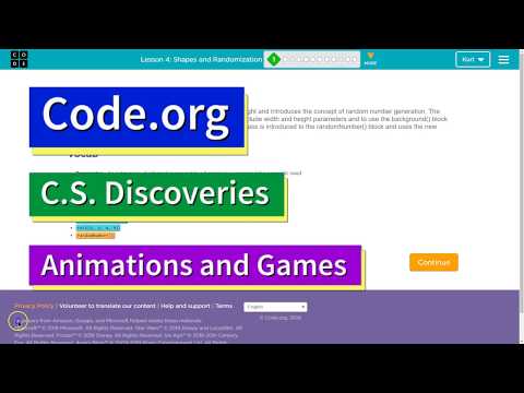 Shapes and Randomization Lesson 4.1 in 2019 - Code.org CS Discoveries Animation and Games