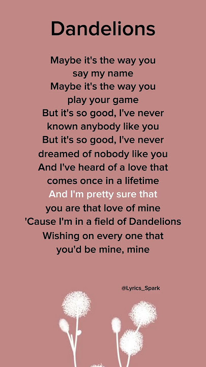 Ruth B - Dandelions (Lyrics) #lyrics #dandelions #ruthb #englishsong