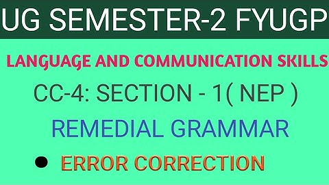 CC-4 English Language and communication skills for Sem-2 fyugp session 22-26 for B.Sc/B.Com/B.A