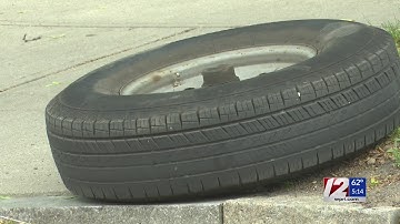 Tire smashes RIPTA bus windows, injuring 2 people