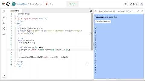 Random Numbers JavaScript