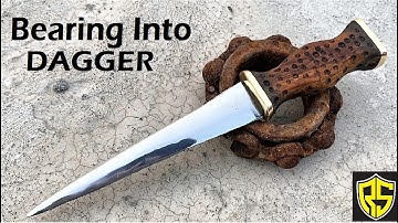 Forging Rusted BEARIING into Beautiful DAGGER Knife