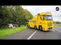 Berging: vrachtwagen belandt van de snelweg A6 in sloot bij Nagele