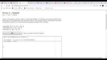 CodingBat - array1 - make2