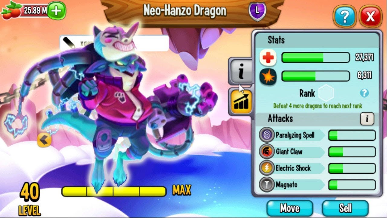 Dragon City : Neo-Hanzo Dragon level 40 review Neo tokyo island ...