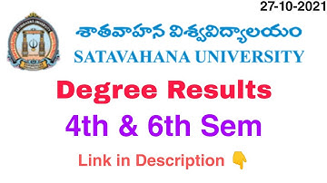 SU Degree 4th 6th sem Results Released Satavahana University degree results official update 2021